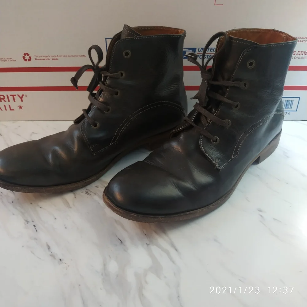 Elia Maurizi lace‎ up ankle boots brown sz 11 @A8